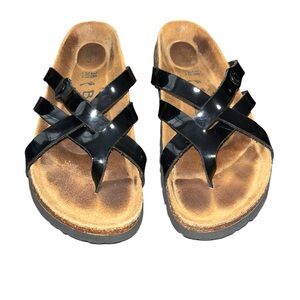 Birkenstock Betula Vinja Black Patent Sandals Size 38 (US 7)